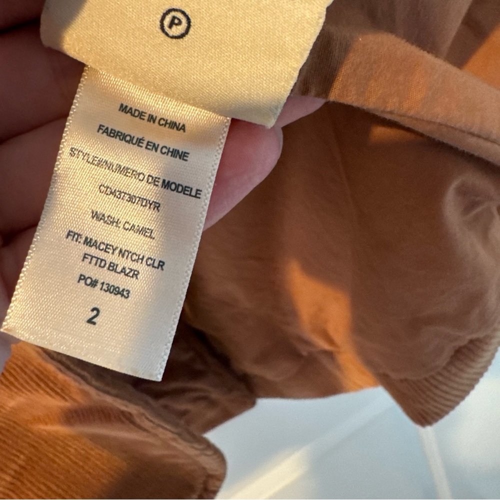 Alice + Olivia Macey Cottonblend Tan Corduroy Blazer | Size 2 - Picture 6 of 7
